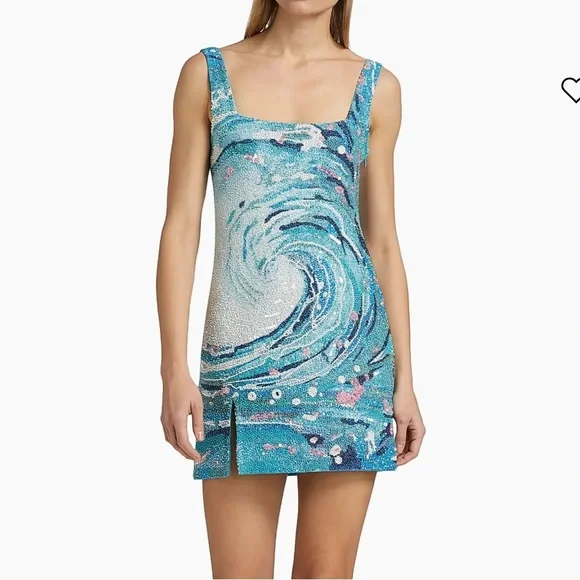 STAUD Blue and Pink Mini Dress - Picture 2 of 2